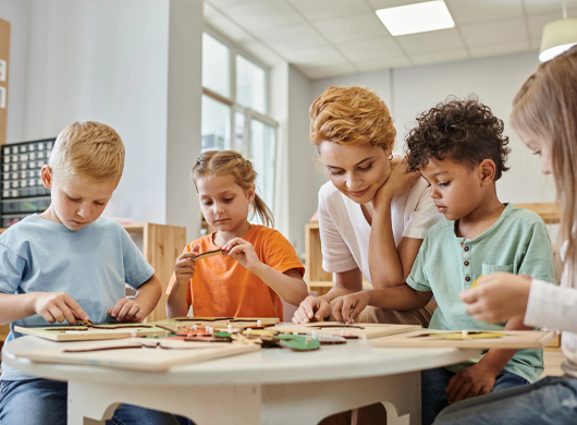 Tri-Share Wonder School Teacher with Children in West Virginia